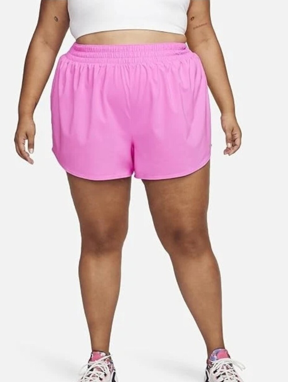 Nike Shorts Women 3X Pink Dri Fit Athletic Performance Brief Walking Running Gym